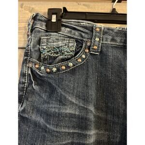 Cowgirl Tuff Jeans 29” 31” Inseam Turquoise Studs Wild Mustang Style Bootcut